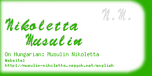 nikoletta musulin business card